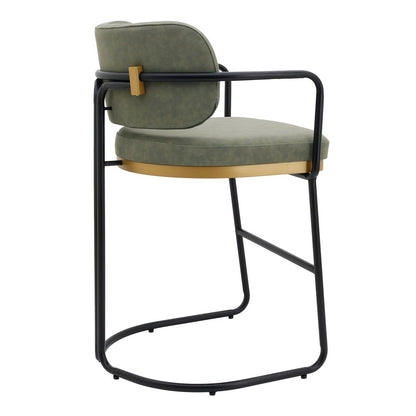 Charly Kitchen Stool – Olive Green Vegan Leather
