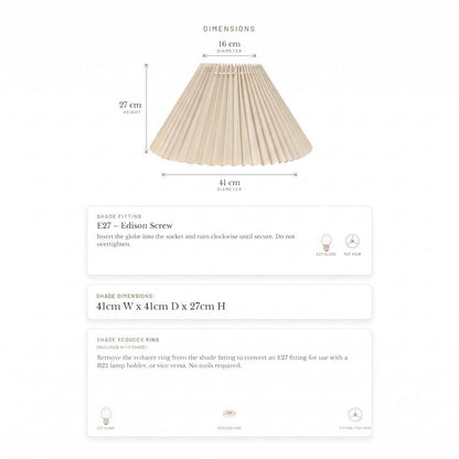 Anya Pleated Empire Shade - Medium Off White