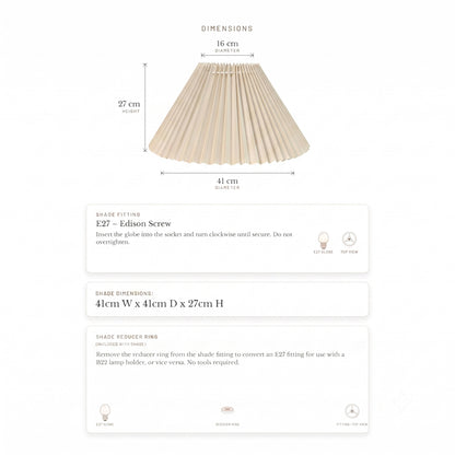 Anya Pleated Empire Shade - Medium Off White  - Bulk Buy Qty 5