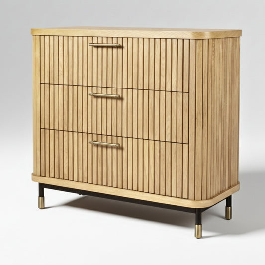 Sophia 96cm Oak 3 Drawer Chest - Natural