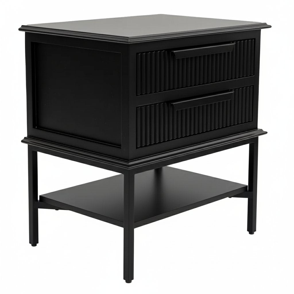 Aimee Bedside Table - Small All Black