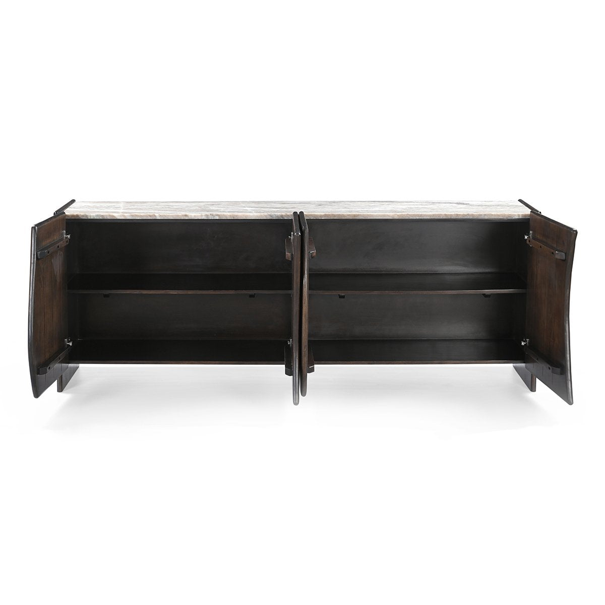 Edwin River Brown Marble Buffet - Dark Walnut