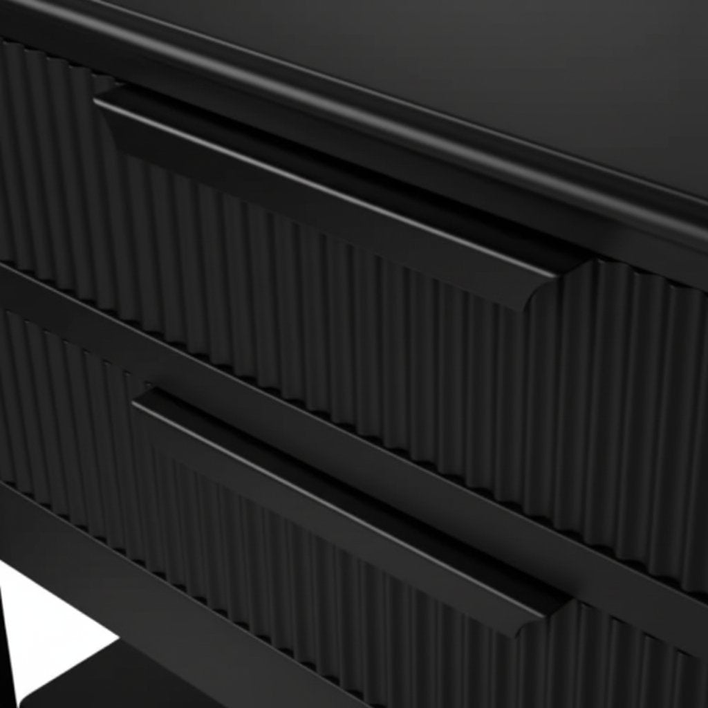 Aimee Bedside Table - Large All Black Set of 2