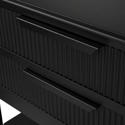 Aimee Bedside Table - Large All Black Set of 2