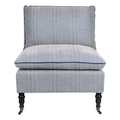 Candace Occasional Chair - Chevron Blue Linen