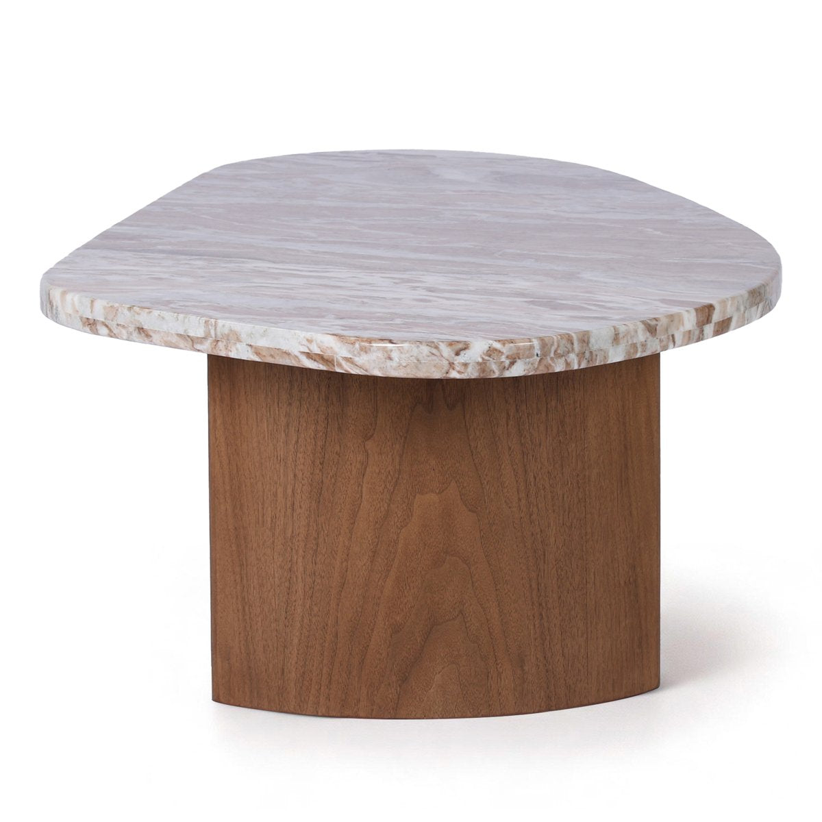 Solstice River Brown Marble Coffee Table - Large Walnut