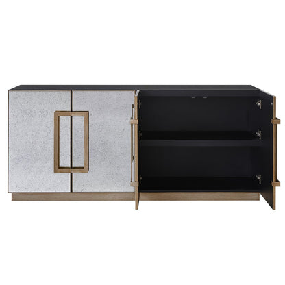 Mira 180cm Mirrored Buffet - Antique Gold
