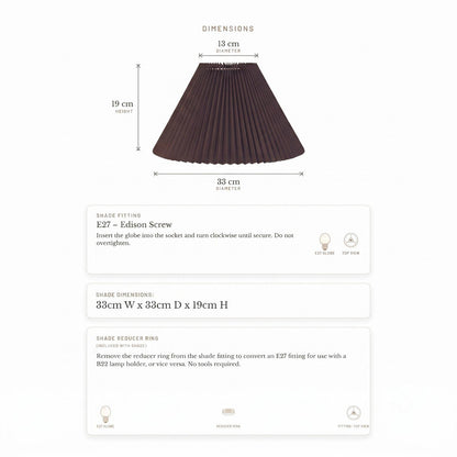 Anya Pleated Empire Shade - Small Espresso