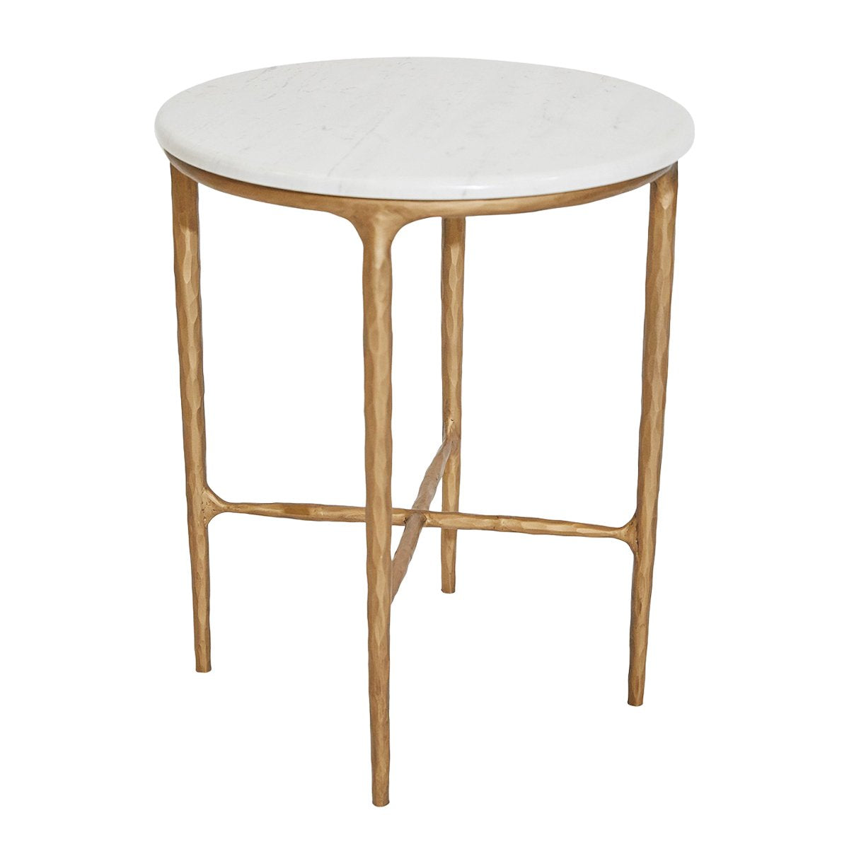 Heston Marble Round Side Table - Brass