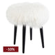 Dixie Stool - White Mongolian Fur