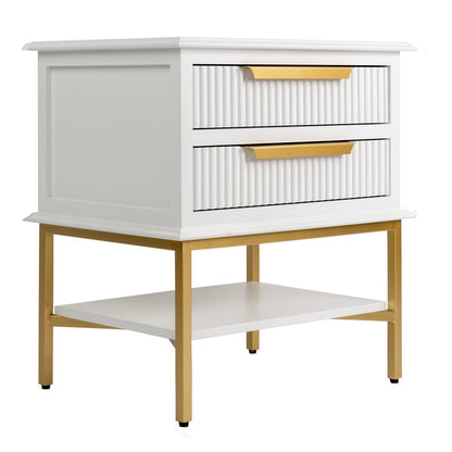 Aimee Bedside Table - Small White Set of 2