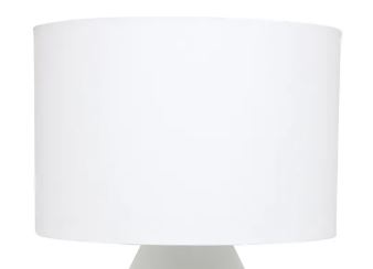 Abstract Table Drum Shade - White