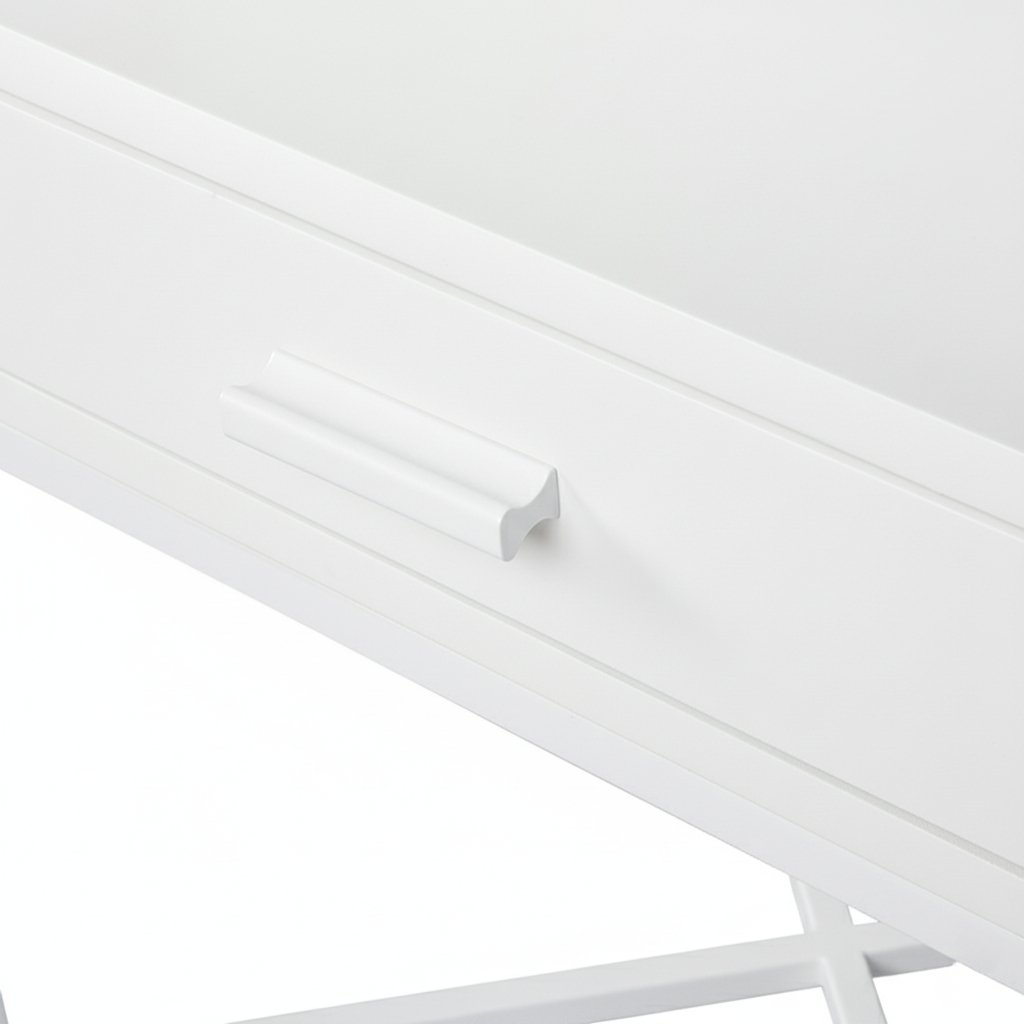 Nessa 45x60cm 1 Drawer Bedside Table - All White