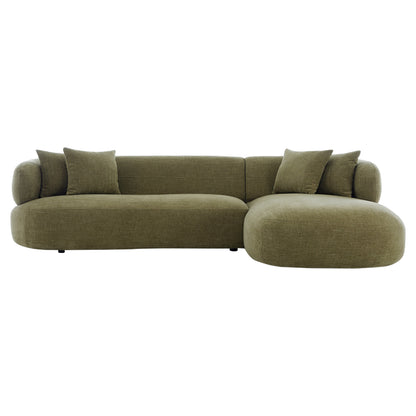 Greenwich Modular 3 Seater Sofa w Right Chaise - Sage Chenille