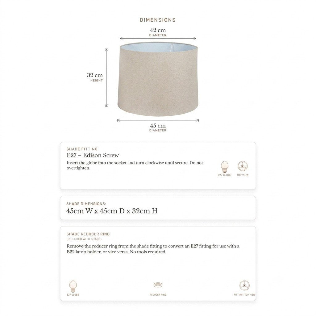 Capella Tapered Shade - Tall Natural