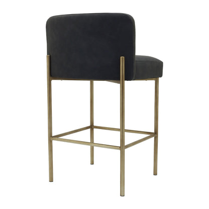 Leon Kitchen Stool - Black Vegan Leather