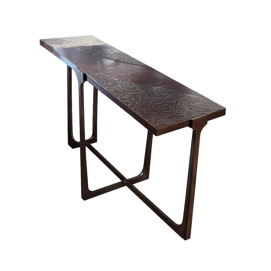 Harrington 125cm Console Table - Oiled Brass - OUTLET NSW