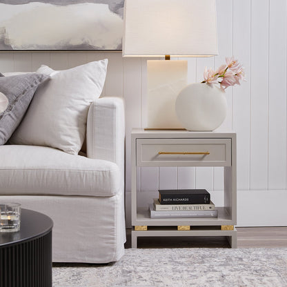Pearl Bedside Table - Small Grey Set of 2
