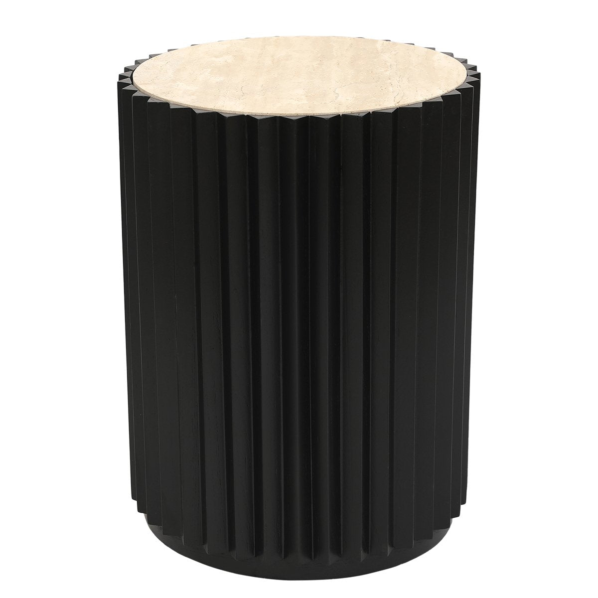Carter Travertine Side Table - Black - OUTLET NSW