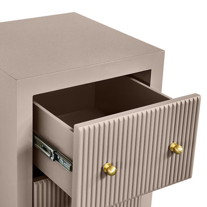 Ariana 40x65cm Bedside Table - Taupe