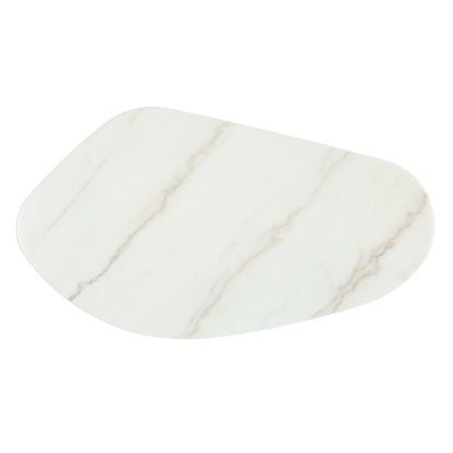 Solstice Ivory Cloud Marble Coffee Table - Large Oak
