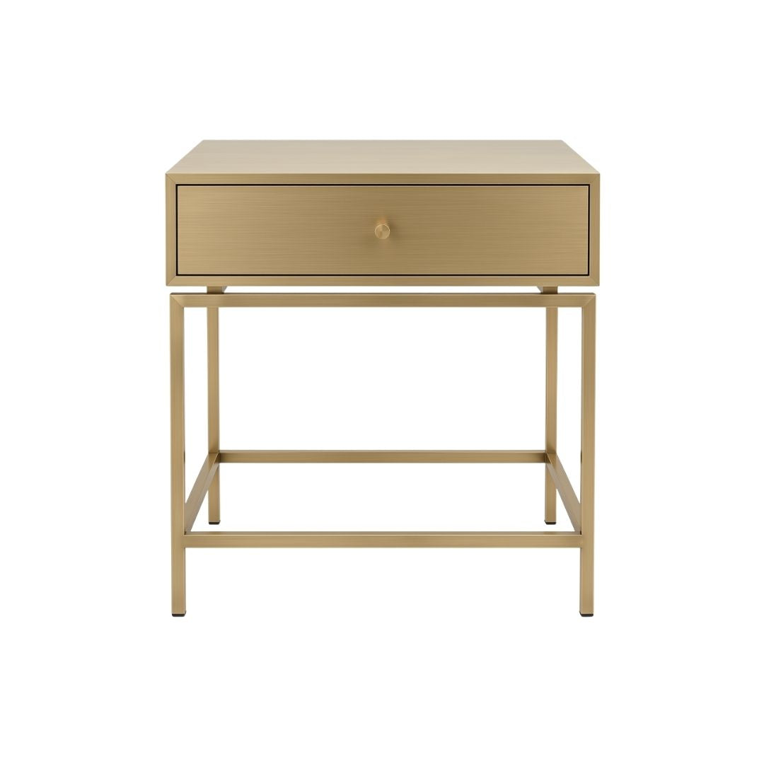 Bonte 55x60cm Bedside Table - Antique Gold - OUTLET NSW