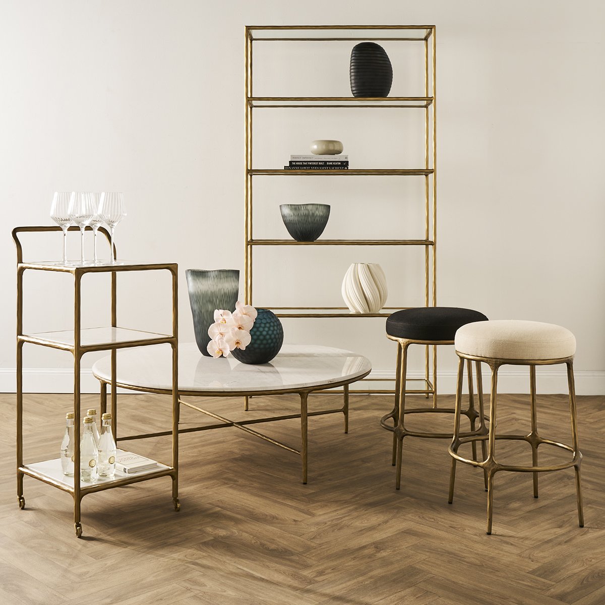 Heston Marble Square Bar Cart