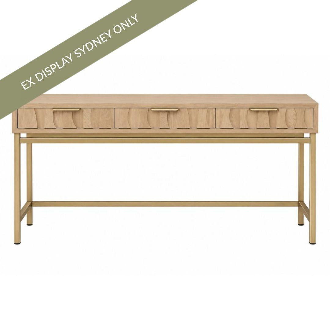 Ari 160cm Console Table - Natural Oak - OUTLET NSW