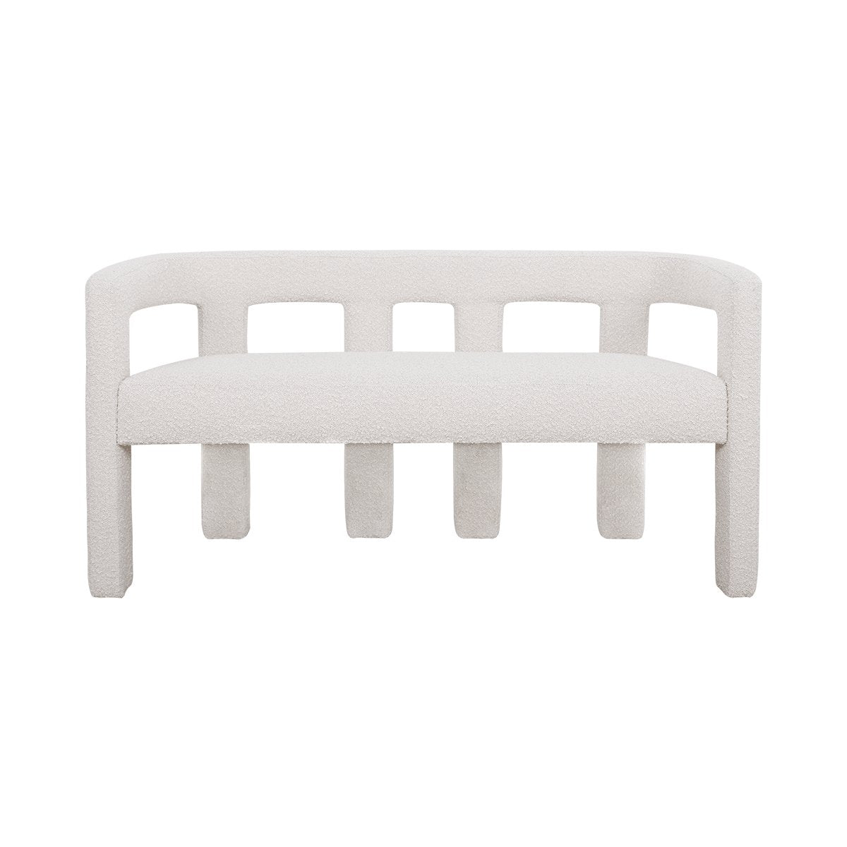 Lorenzo 2 Seater Sofa Bench - Ivory Boucle