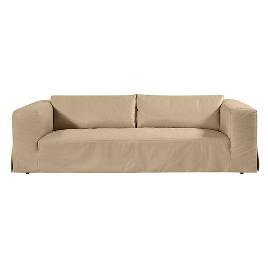 Pomona 3 Seater Sofa - Cappuccino Cream Leather - OUTLET NSW