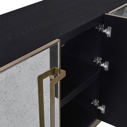 Mira 180cm Mirrored Buffet - Antique Gold