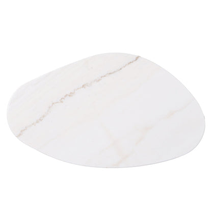 Solstice Ivory Cloud Marble Coffee Tables Set of 2 - Oak