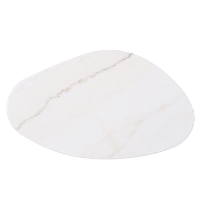 Solstice Ivory Cloud Marble Coffee Table - Small Oak