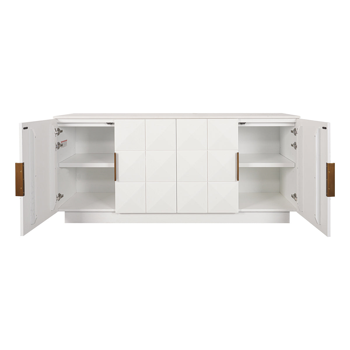 Benedict 170cm White Oak Buffet - White Marble