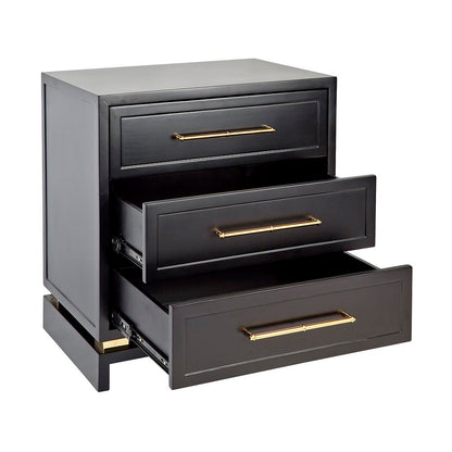 Pearl Bedside Table - Large Black Set of 2