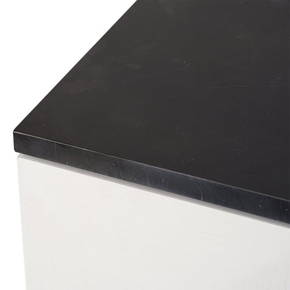 Benedict White Oak Buffet - Black Marble