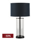 Left Bank Table Lamp - Black w Navy Shade