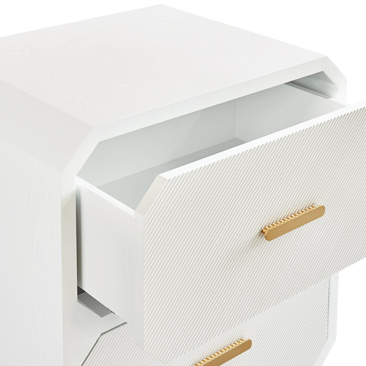 Anderson 2 Drawer Bedside Table - White - OUTLET NSW