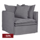 Palm Beach Slip Cover Arm Chair - Slate Grey Linen