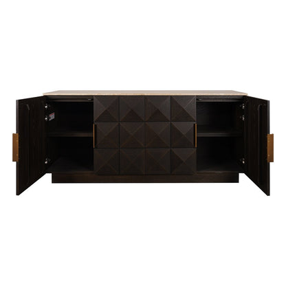 Benedict Smoked Oak Buffet - Travertine