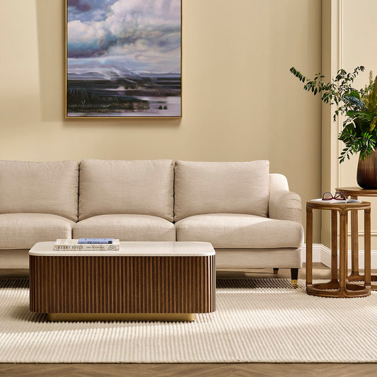 Aerin 3 Seater Sofa - Natural Linen