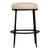 Heston Black Kitchen Stool - Natural Linen