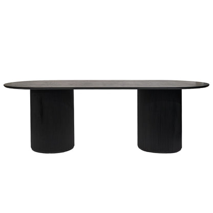 Arlo Oval Dining Table - 2.4m Black ** Offline pending re-order