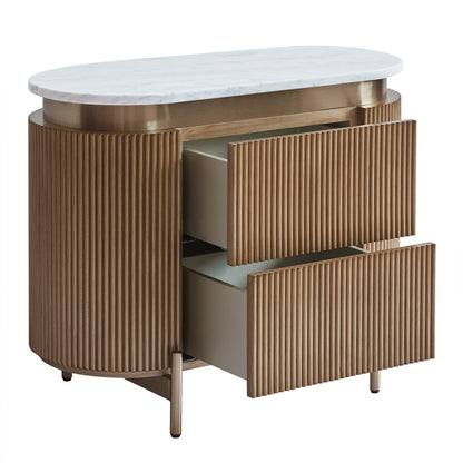 Demarco 76x60cm Bedside Table - Antique Gold