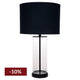 Left Bank Table Lamp - Black w Black Shade