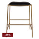 Kai Gold Kitchen Stool - Black Vegan Leather