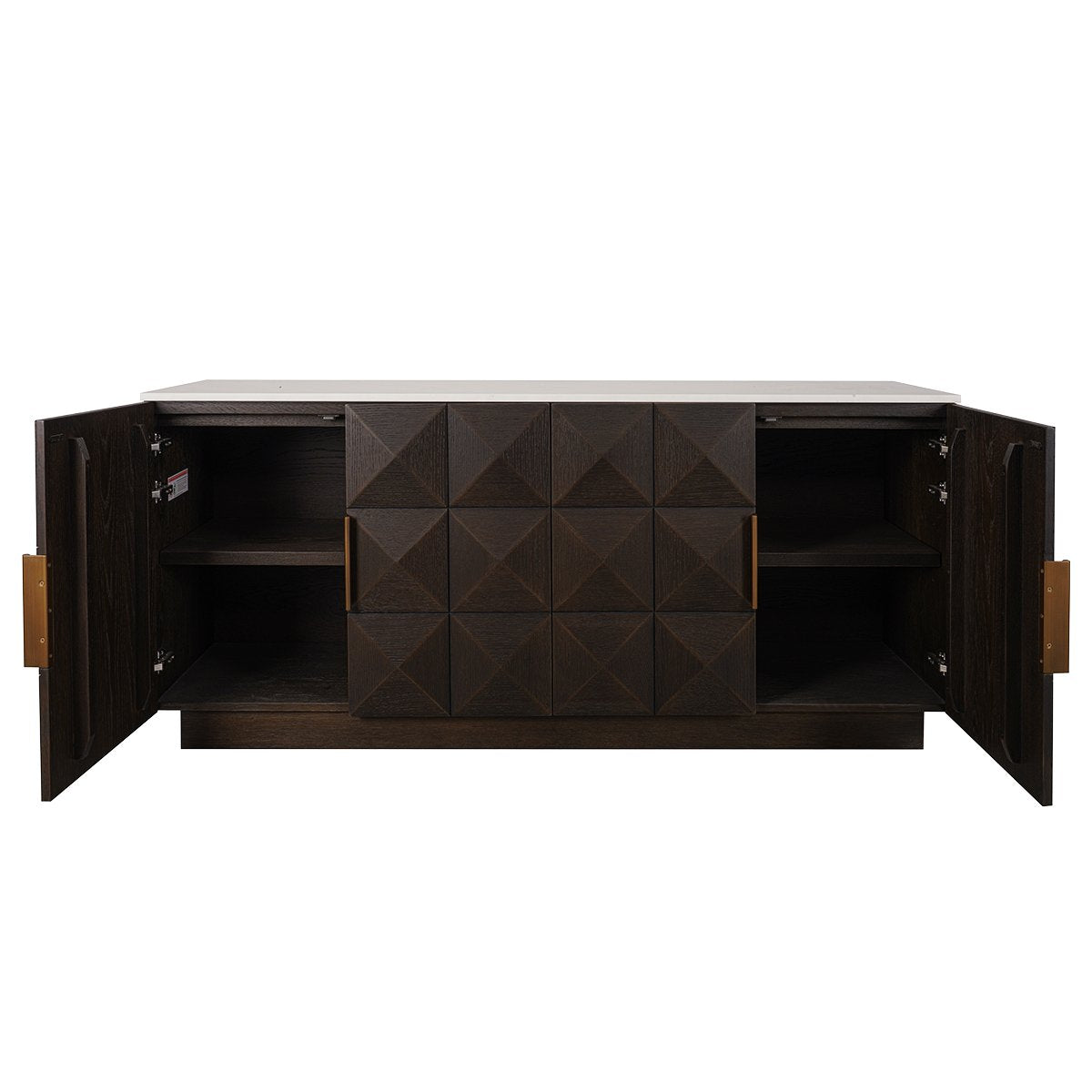 Benedict Smoked Oak Buffet - White Marble