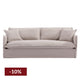 Cove 3 Seater Slip Cover Sofa - Taupe Linen