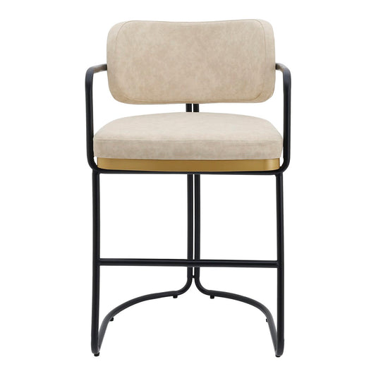 Charly Kitchen Stool – Beige Vegan Leather