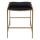 Kai Gold Kitchen Stool - Black Vegan Leather